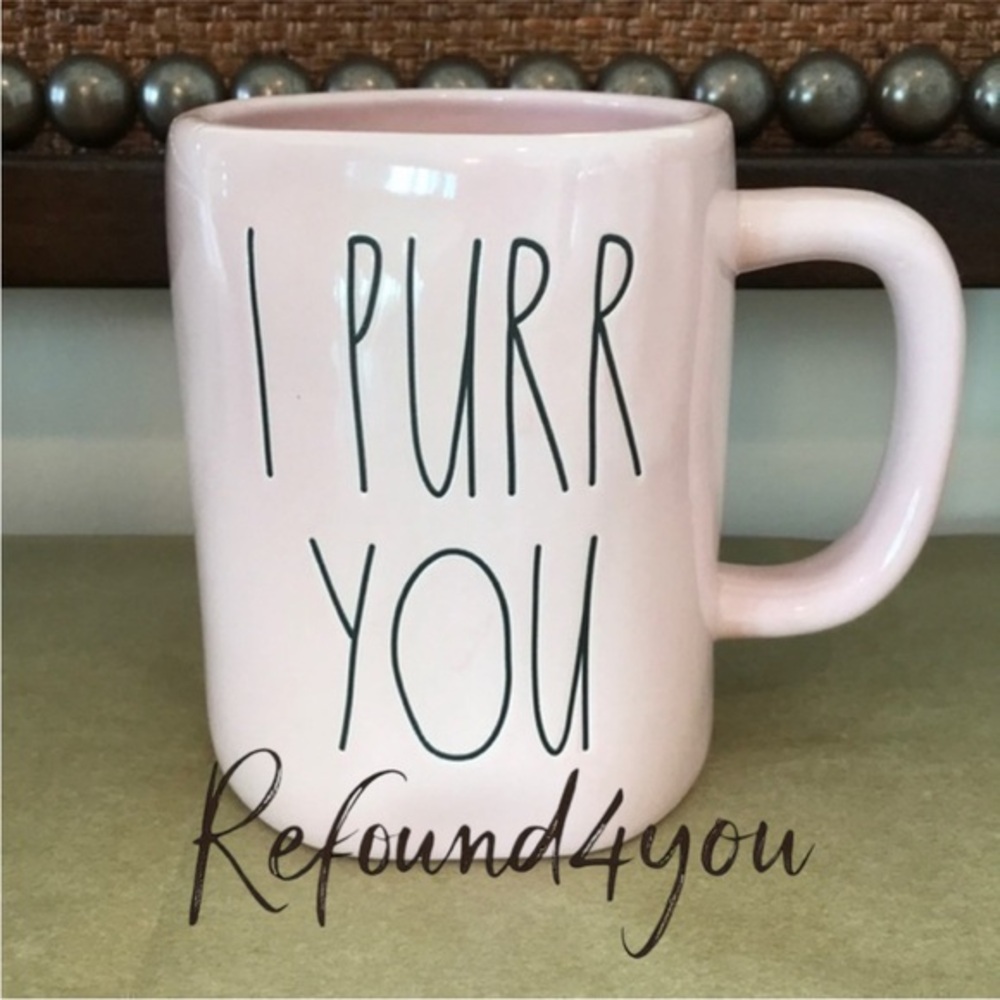 Rae Dunn - 3/$48 - ‘I Purr You’ ceramic mug. Pink NWT